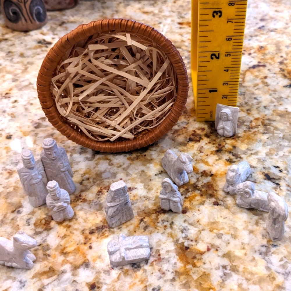Carved Stone Miniature Nativity